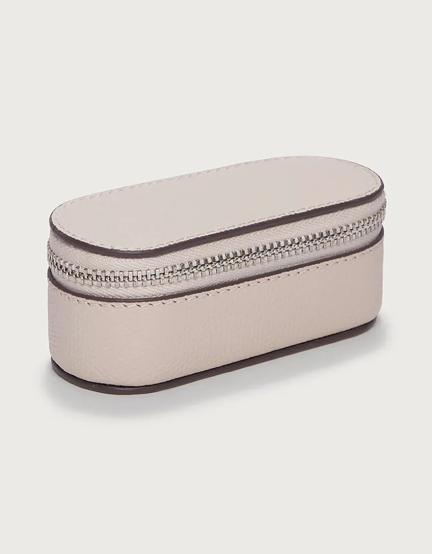 Saffiano Leather Mini Travel Jewellery Case
