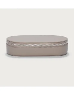 Saffiano Leather Oval Travel Jewellery Case