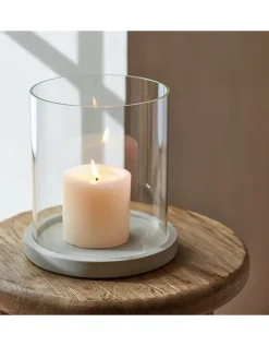 Sandstone Glass Hurricane Candle Holder – Large