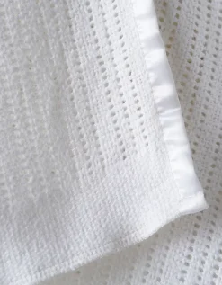 Satin Edged Cellular Baby Blanket