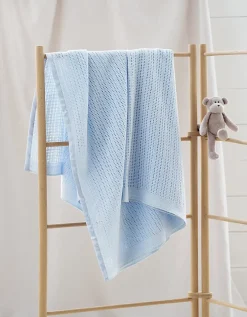 Satin Edged Cellular Baby Blanket
