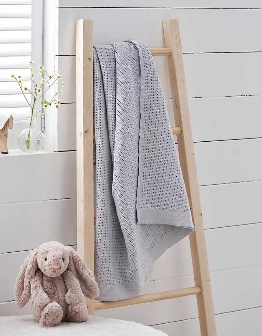 Satin Edged Cellular Baby Blanket