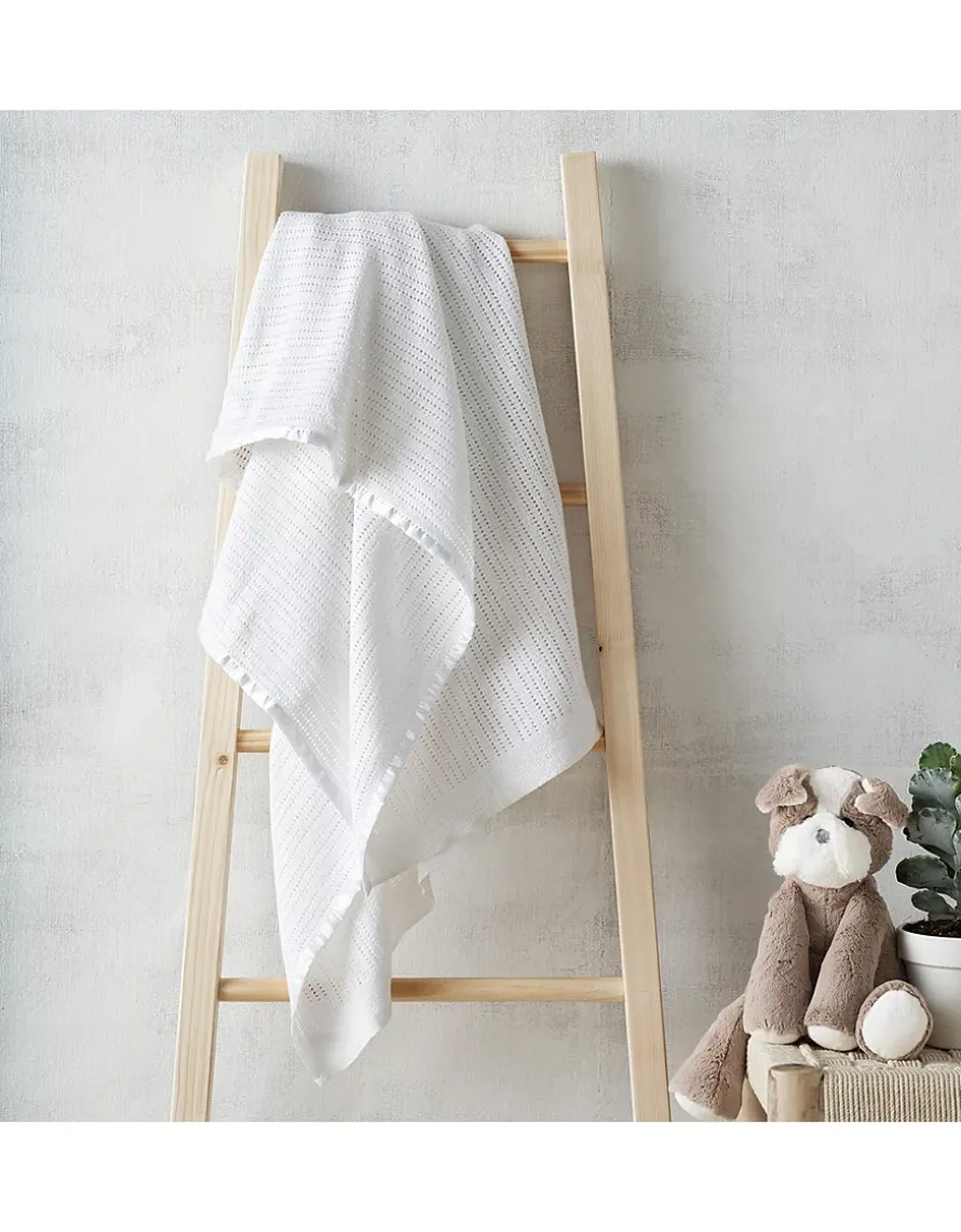 Satin Edged Cellular Baby Blanket