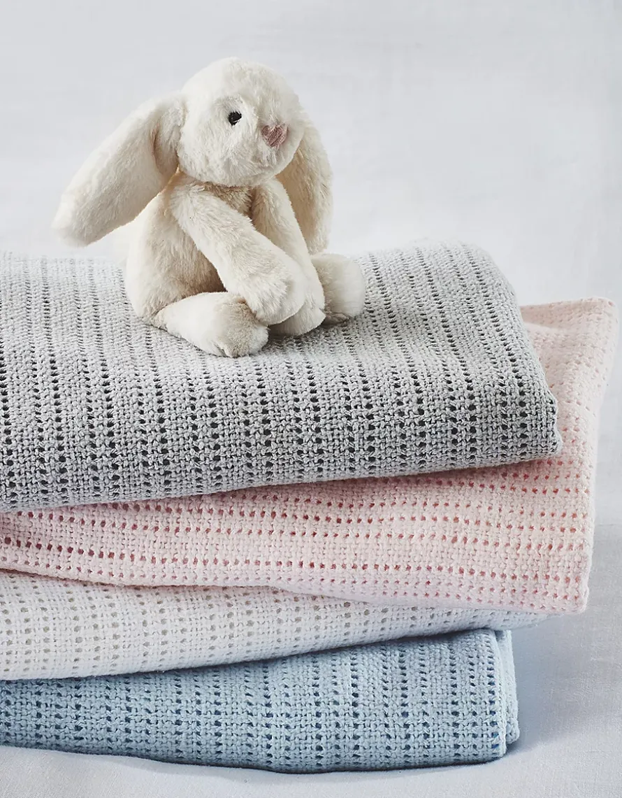 Satin Edged Cellular Baby Blanket