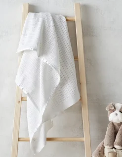 Satin Edged Cellular Baby Blanket