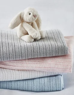 Satin Edged Cellular Baby Blanket