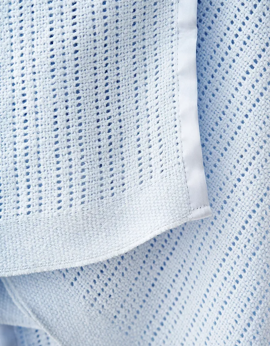 Satin Edged Cellular Baby Blanket