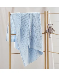 Satin Edged Cellular Baby Blanket