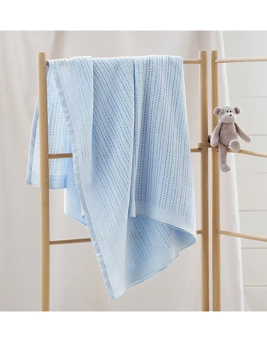 Satin Edged Cellular Baby Blanket