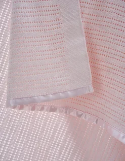 Satin Edged Cellular Baby Blanket