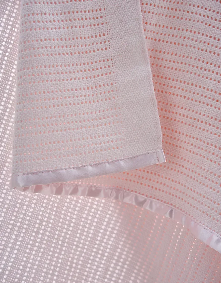 Satin Edged Cellular Baby Blanket