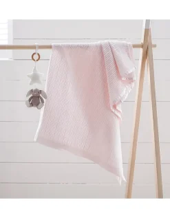 Satin Edged Cellular Baby Blanket