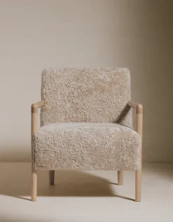 Sheepskin Chair and Footstool Set