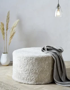 Sheepskin Round Pouffe