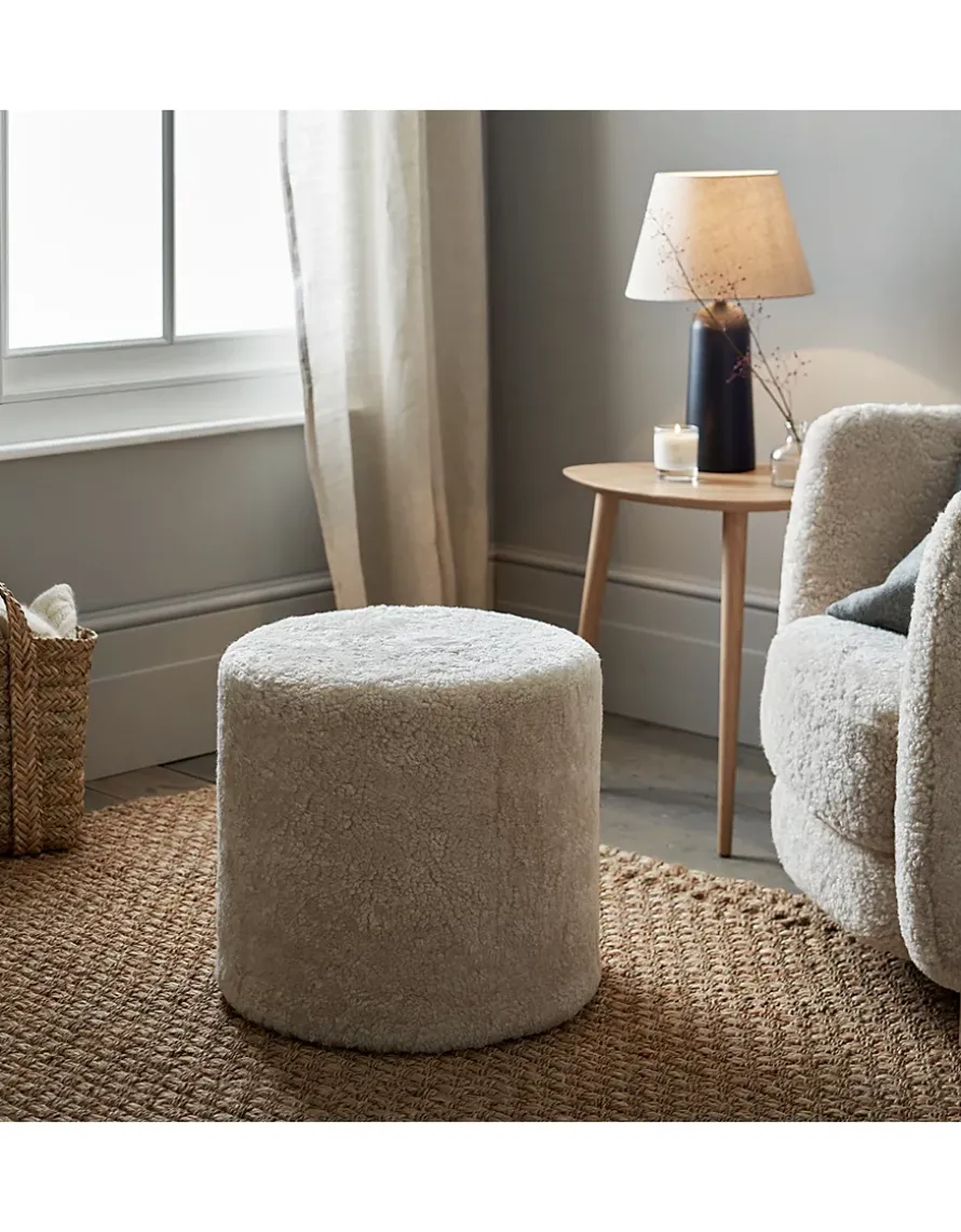 Sheepskin Tall Pouffe
