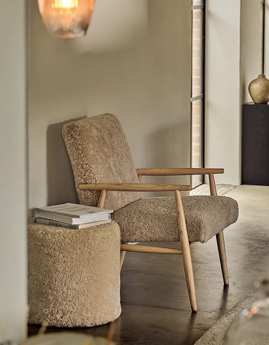 Sheepskin Tall Pouffe