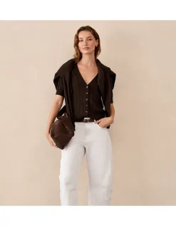 Short Sleeve Ribbed Cardigan with Cashmere
