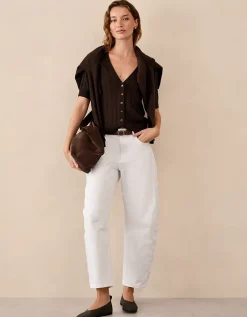 Short Sleeve Ribbed Cardigan with Cashmere