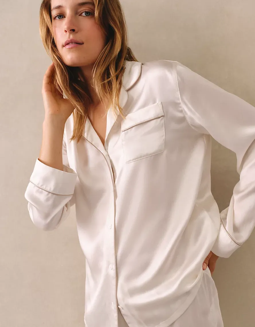 Silk Classic Piped Pyjama Set