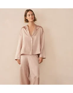 Silk Dot Drop Shoulder Pyjama Set