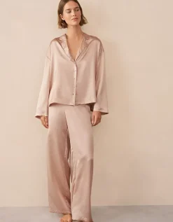 Silk Dot Drop Shoulder Pyjama Set