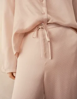 Silk Dot Drop Shoulder Pyjama Set