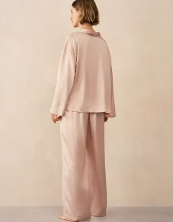 Silk Dot Drop Shoulder Pyjama Set