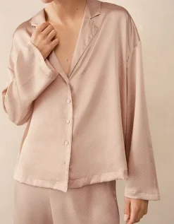 Silk Dot Drop Shoulder Pyjama Set