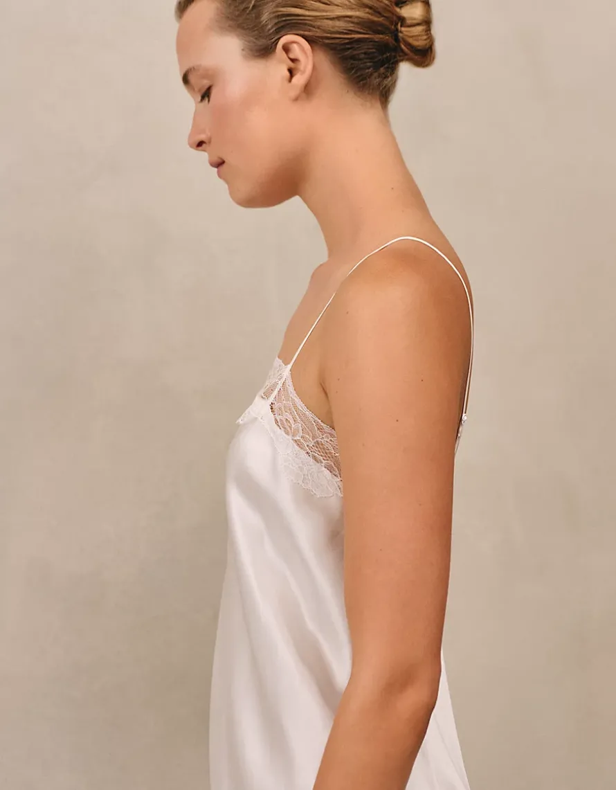 Silk Lace Square Neck Cami Nightdress