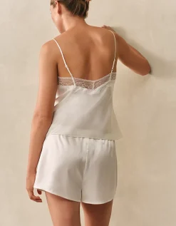 Silk Lace Square Neck Cami Pyjama Set