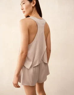 Silk Racer Back Shorts Pyjama Set