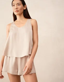 Silk Racer Back Shorts Pyjama Set