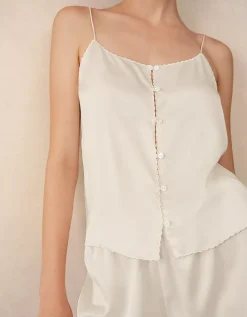 Silk Scalloped Edge Short Pyjama Set
