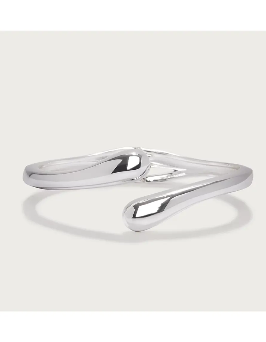 Silver Droplet Detail Cuff Bracelet