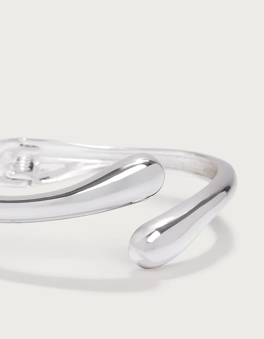 Silver Droplet Detail Cuff Bracelet