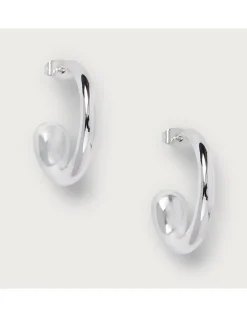 Silver Hoop Interest Earrings