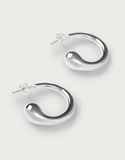 Silver Hoop Interest Earrings