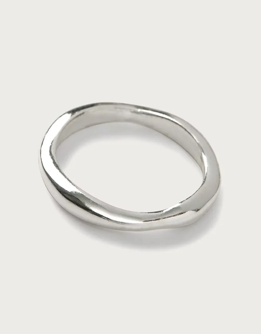 Silver Plated Hammered Ring