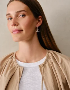 Silver Plated T-Bar Hoop Earrings