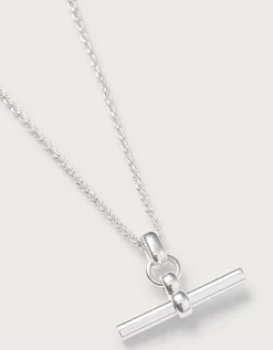 Silver Plated T-Bar Necklace