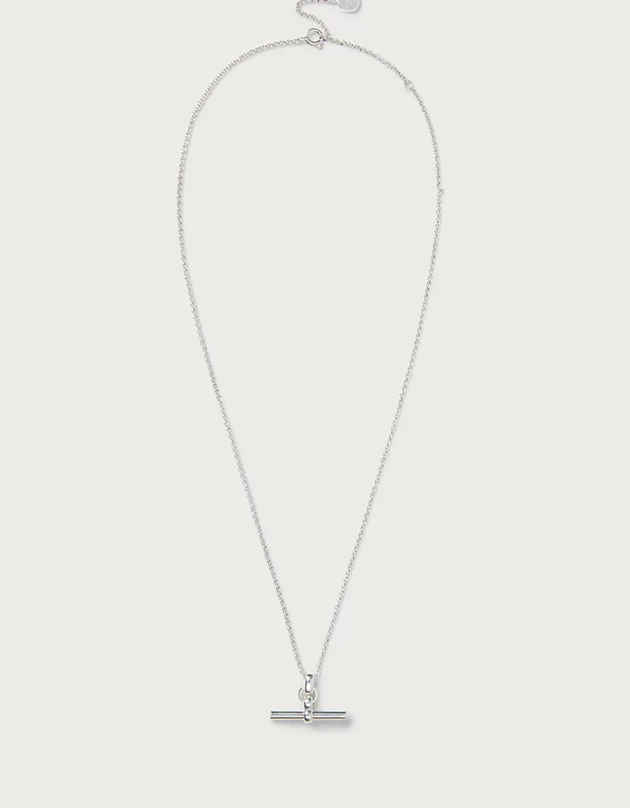 Silver Plated T-Bar Necklace