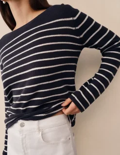 Simple Breton Stripe Jumper with Cashmere