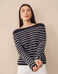 Simple Breton Stripe Jumper with Cashmere