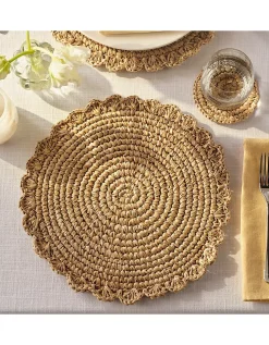 Sisal Round Scalloped Placemats – Set of 2