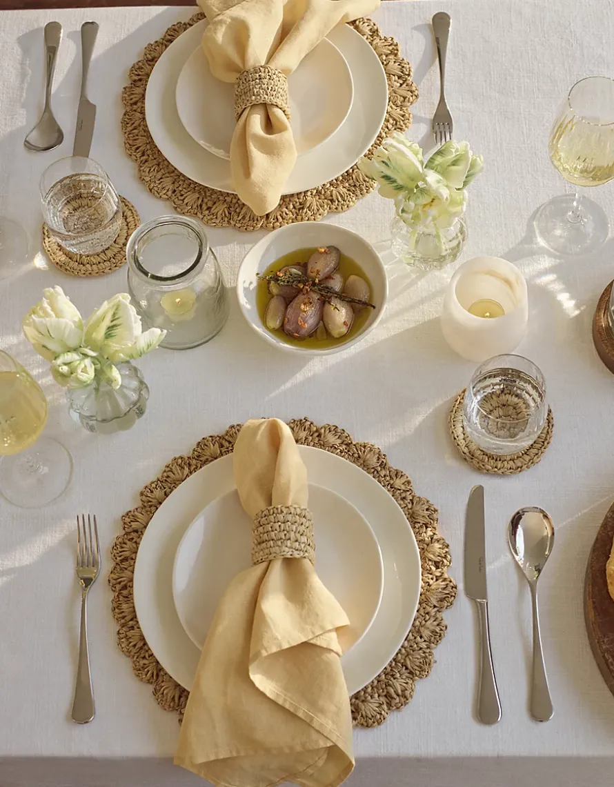 Sisal Round Scalloped Placemats – Set of 2