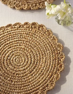 Sisal Round Scalloped Placemats – Set of 2