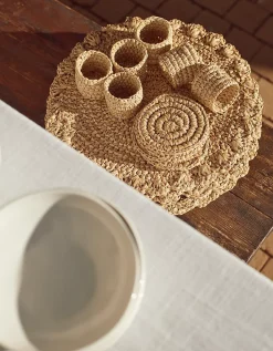 Sisal Round Scalloped Placemats – Set of 2