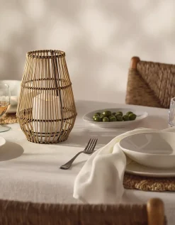 Solar Wicker Lantern with LED Candle