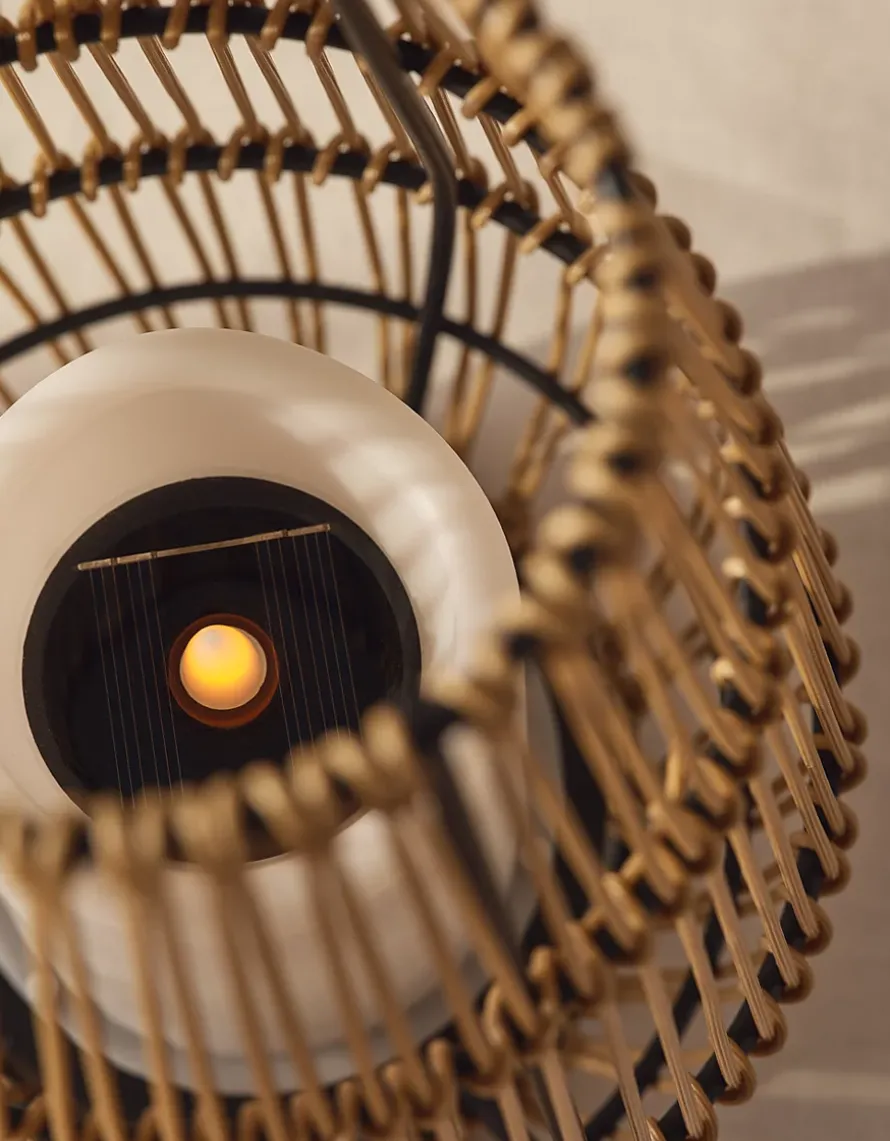 Solar Wicker Lantern with LED Candle
