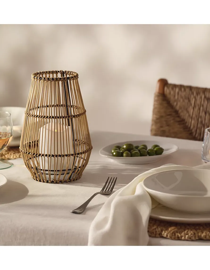 Solar Wicker Lantern with LED Candle